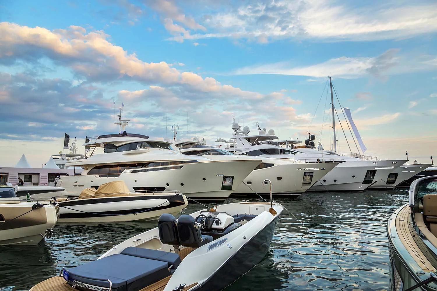 Luxury marina with yachts